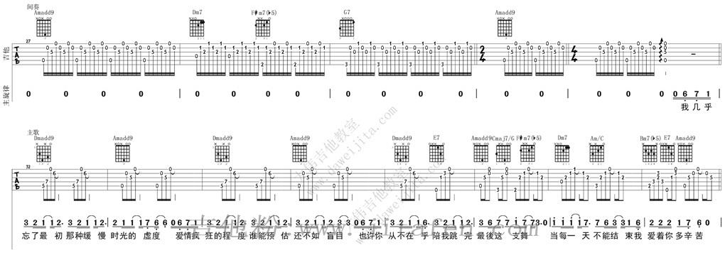 何以爱情 吉他谱