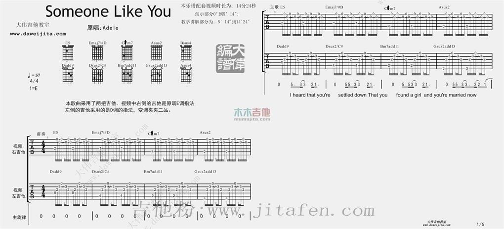 Someone Like You 吉他谱