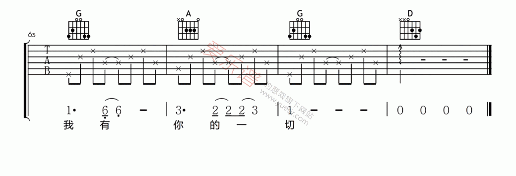 张悬《无与伦比的美丽》 吉他谱