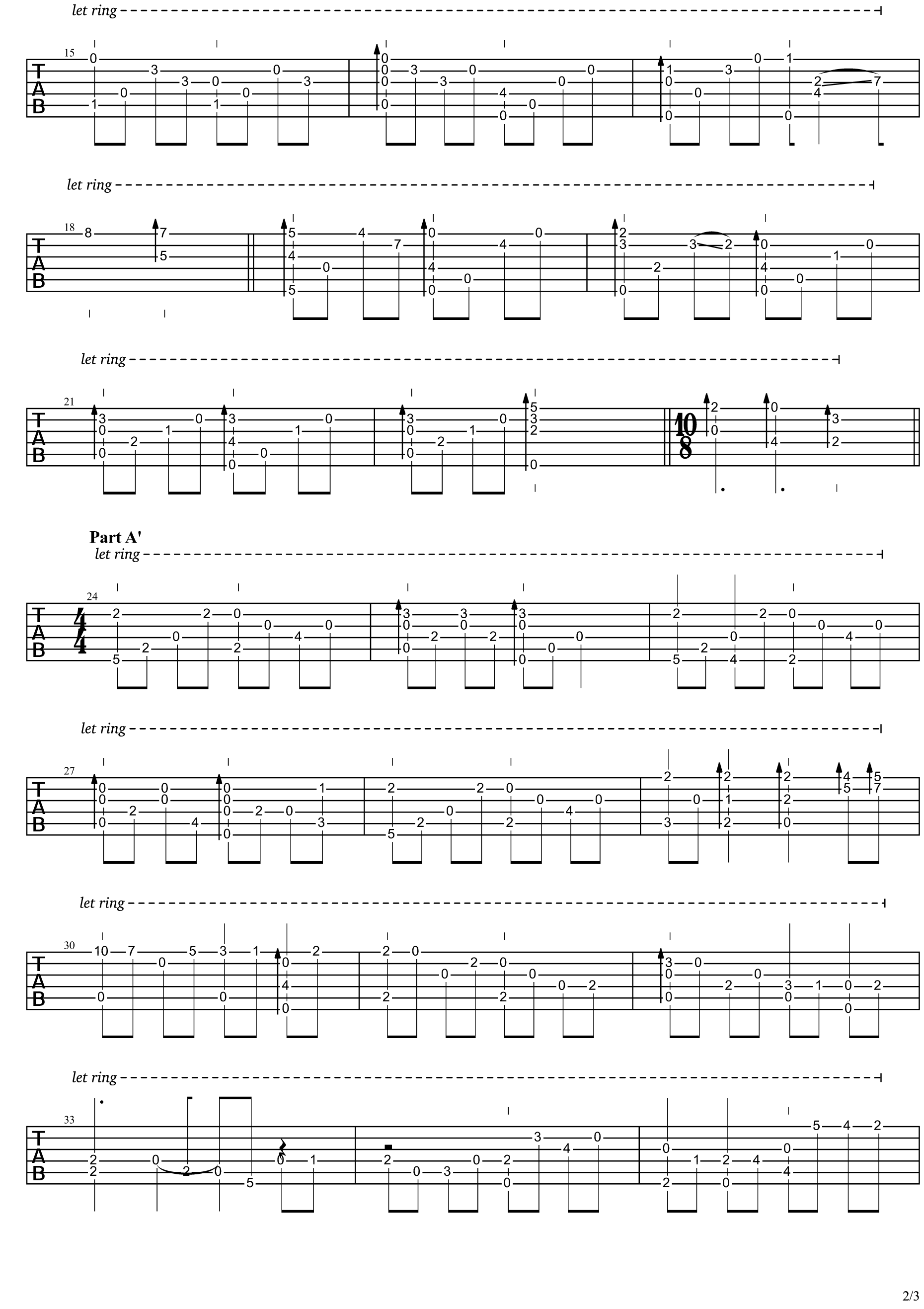 爱的礼赞(Salut damoure)(指弹) 吉他谱