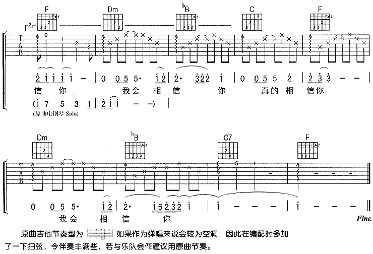 和平（孙燕姿） 吉他谱