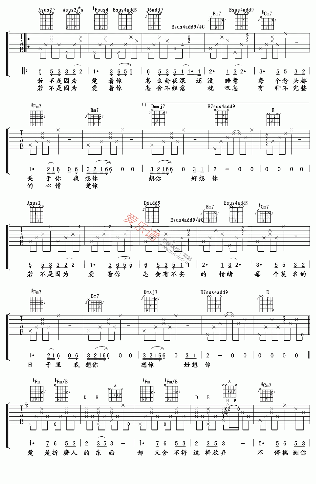 莫文蔚《爱情》 吉他谱