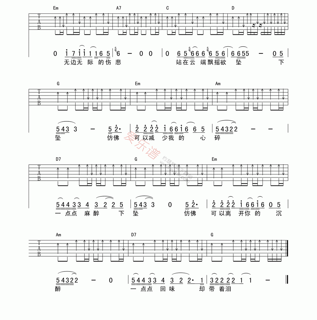 迪克牛仔《可以不流泪》 吉他谱