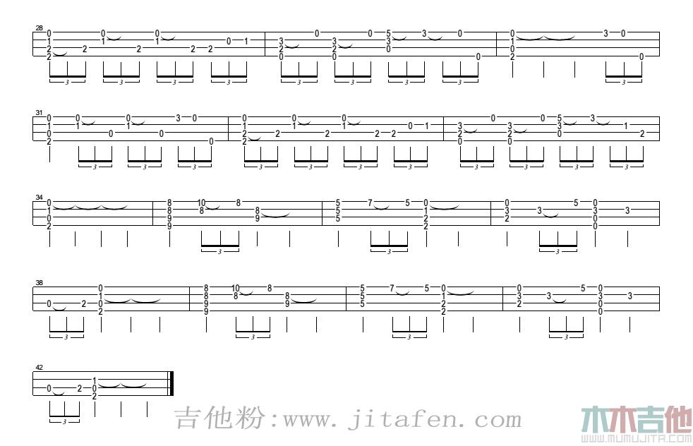 亲密爱人(指弹版) 吉他谱