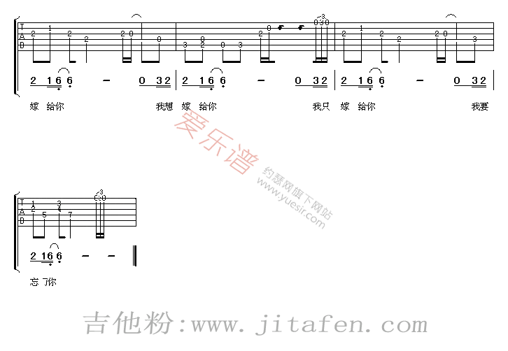 王蓉《害我受了伤》 吉他谱