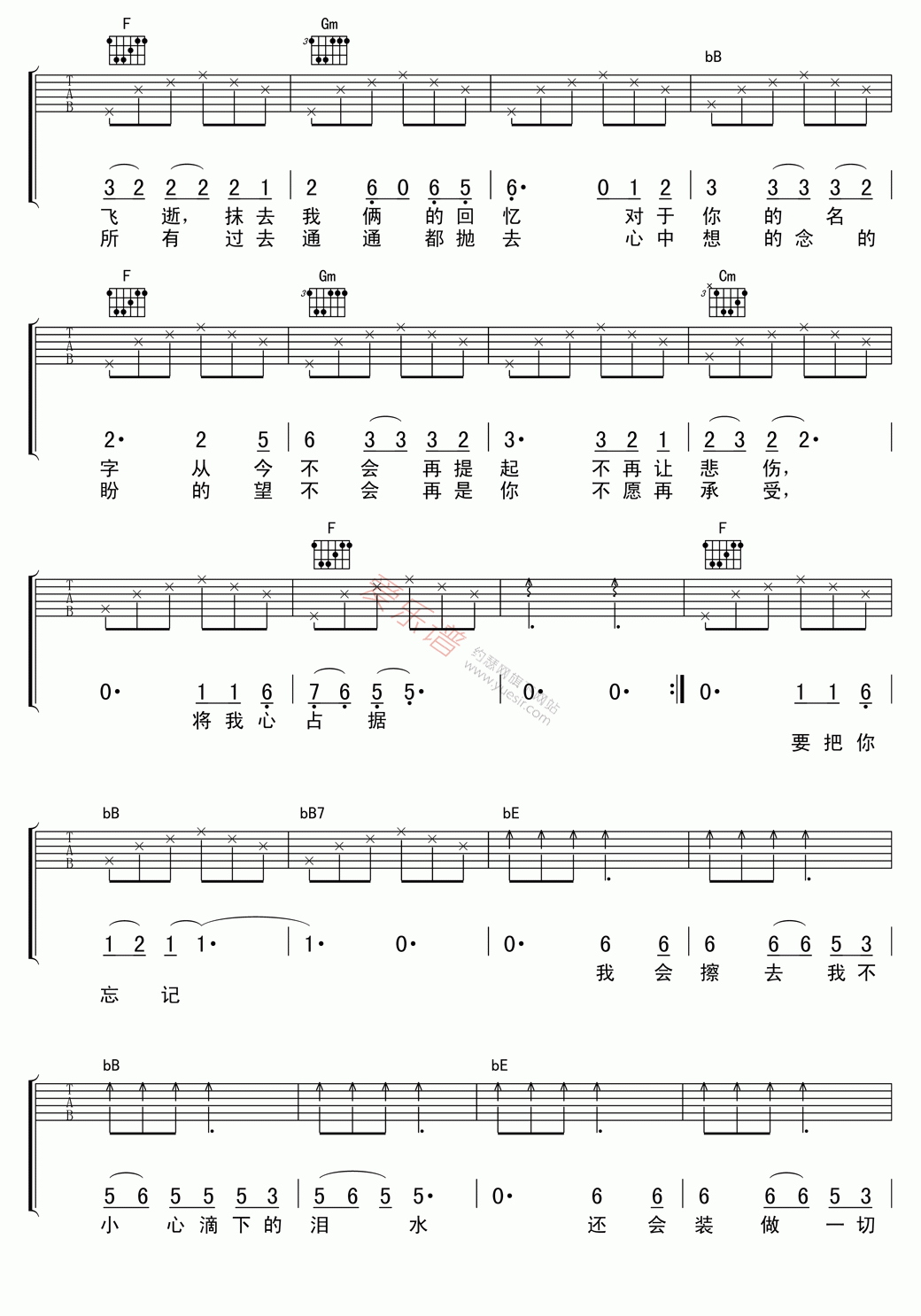伍佰《浪人情歌》 吉他谱