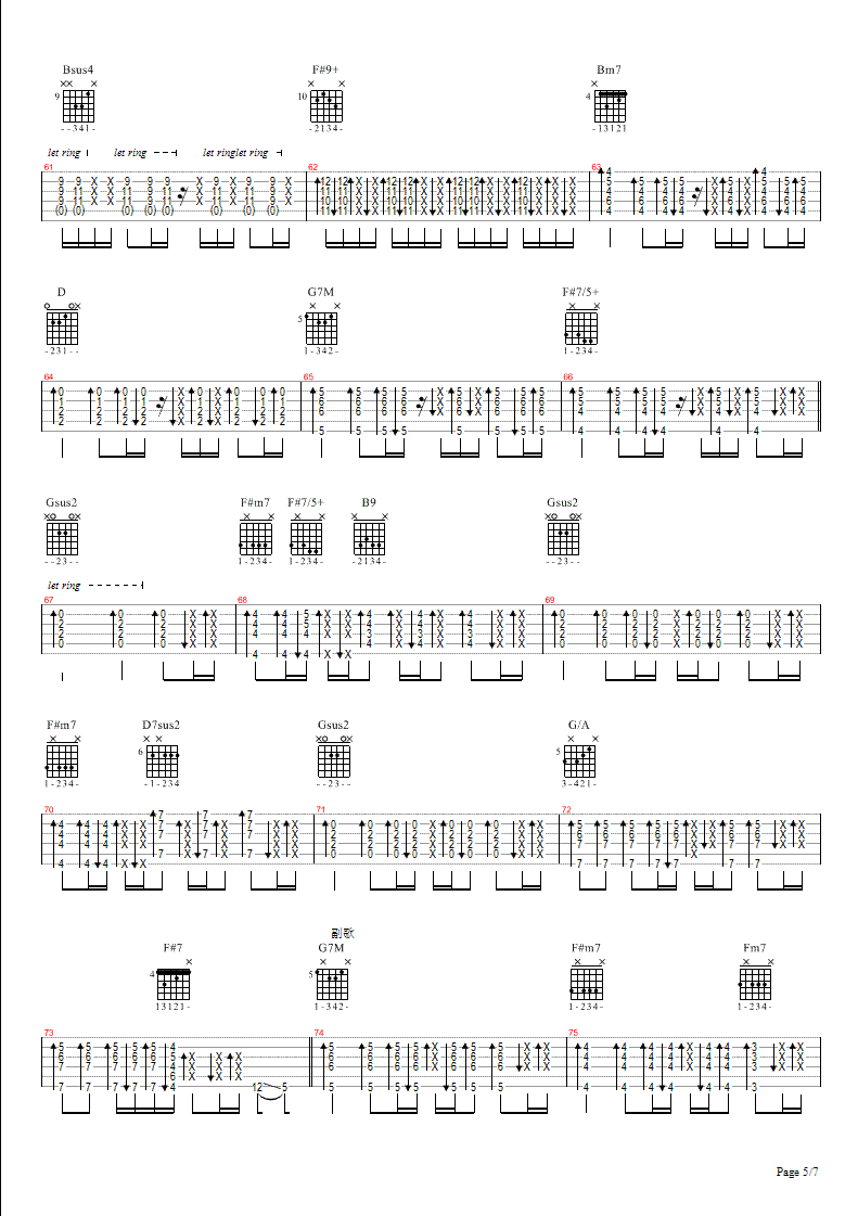 我爱你-卢广仲 吉他谱