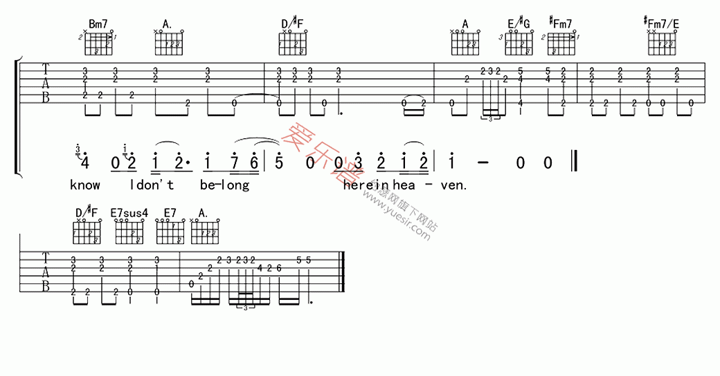 Eric Clapton《Tears in heaven(泪洒天堂)》 吉他谱