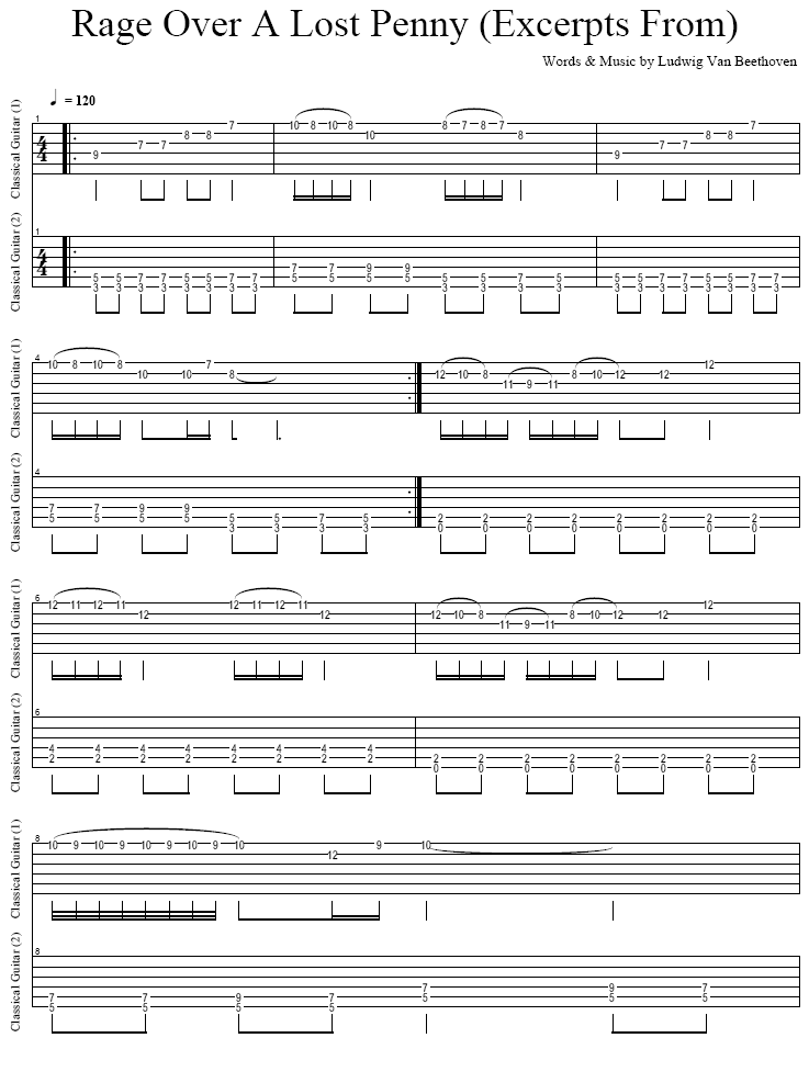 Rage Over A Lost Penny 吉他谱