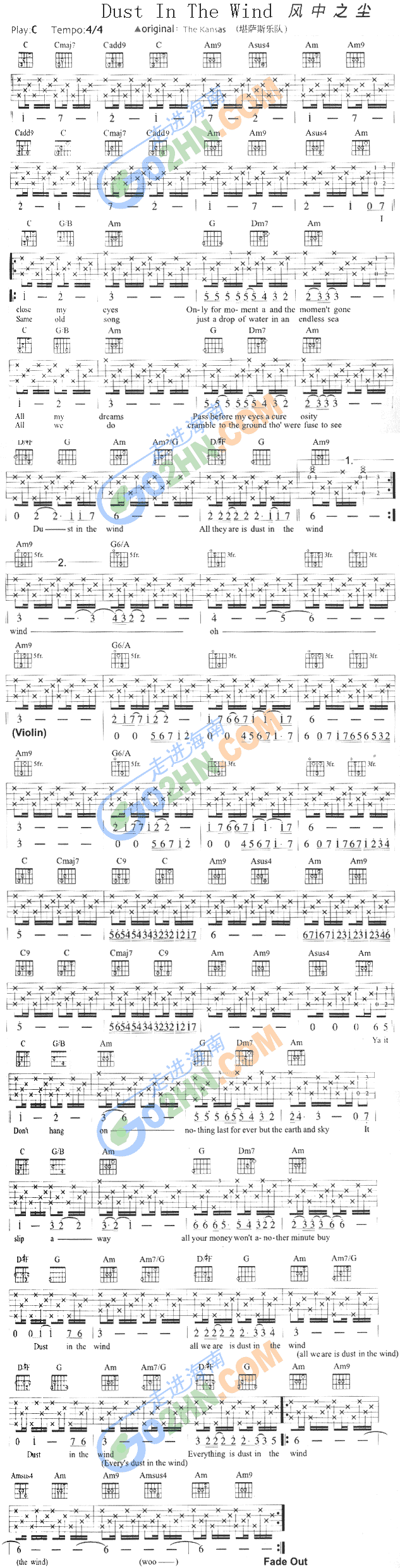 Dust In The Wind 吉他谱