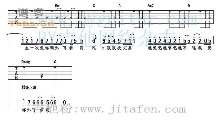 无可救药 完美版 吉他谱