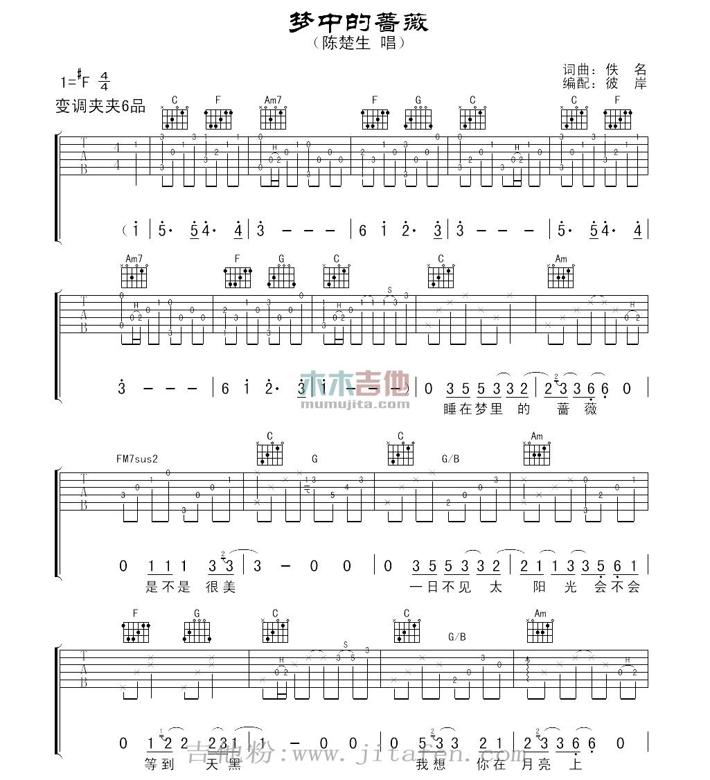 梦中的蔷薇 吉他谱