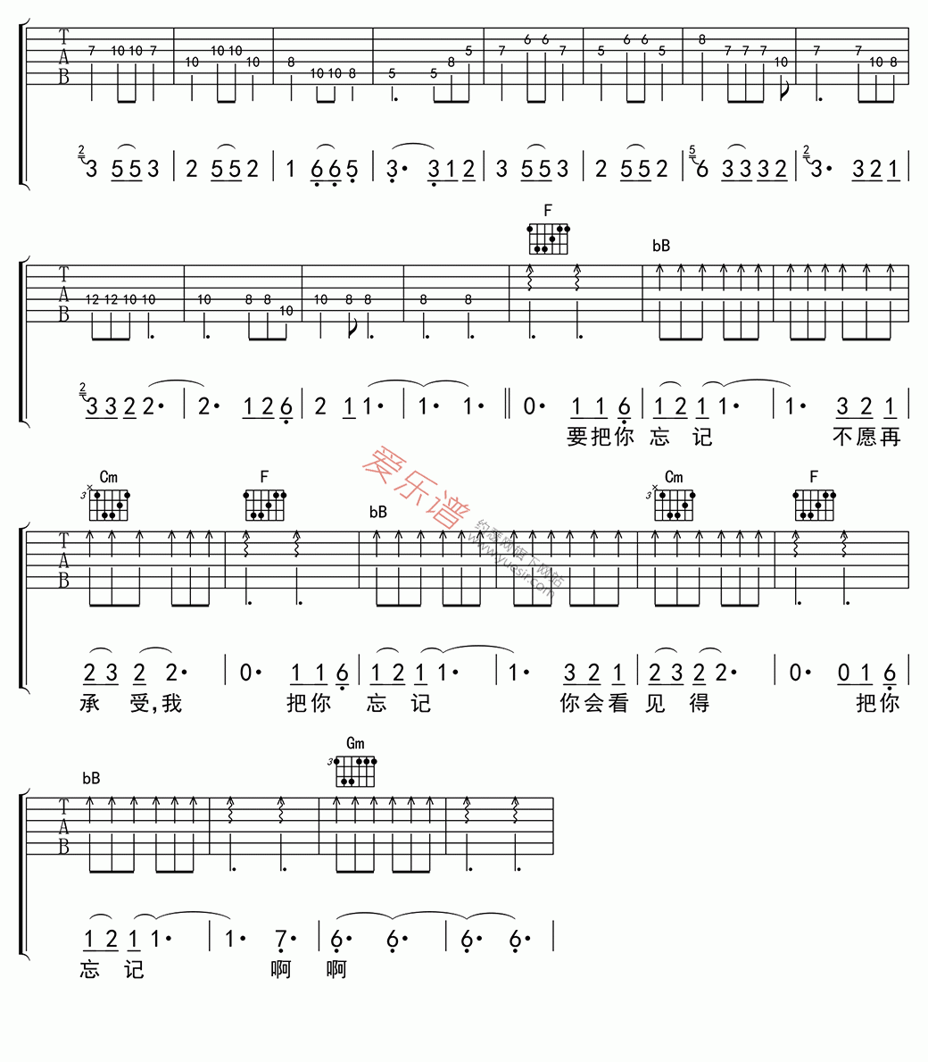 伍佰《浪人情歌(高清版)》 吉他谱
