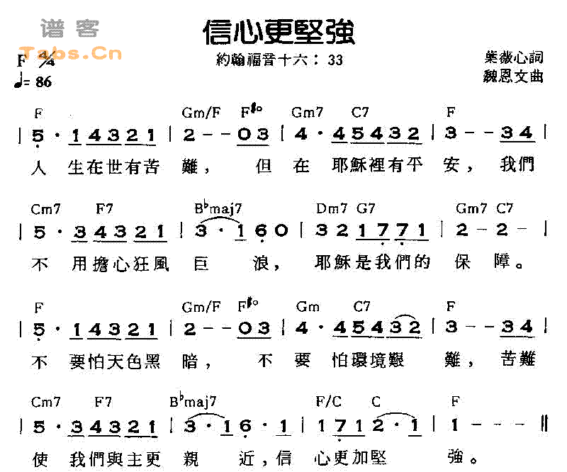 信心更坚强 VER1 吉他谱