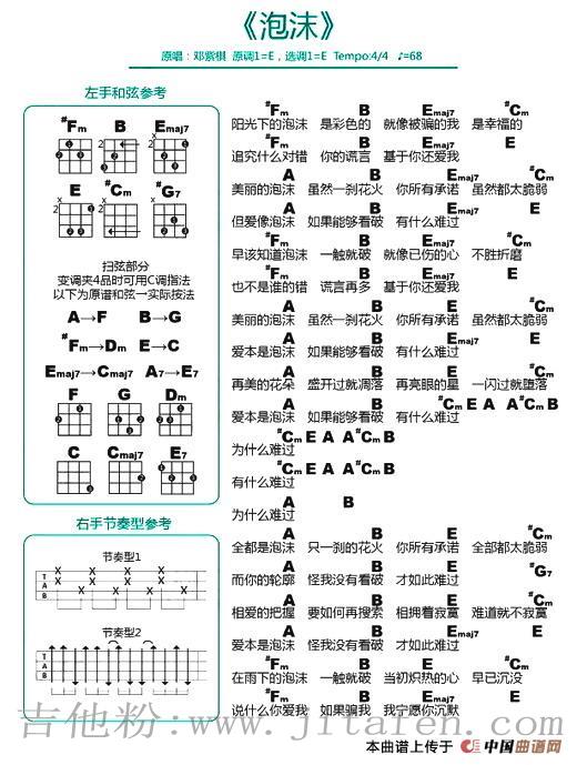 泡沫（尤克里里谱） 吉他谱