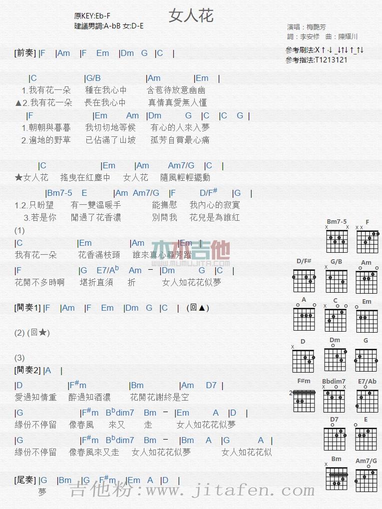 女人花 吉他谱
