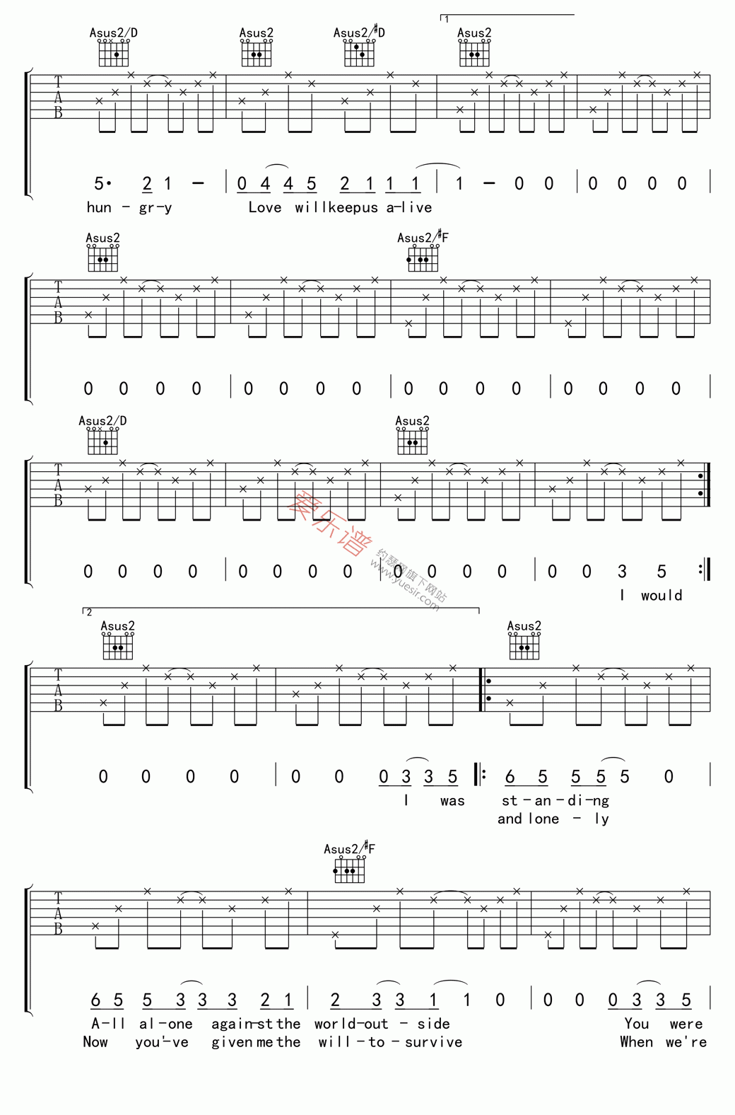 The Eagles(老鹰乐队)《Love will keep us alive(爱让我们活下去)》 吉他谱