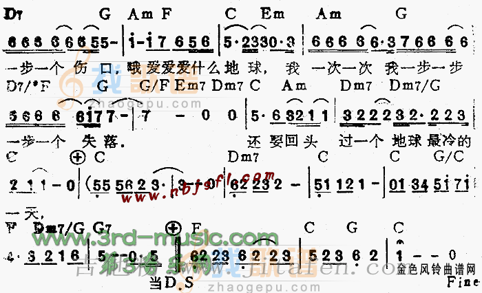 地球最冷的一天 吉他谱