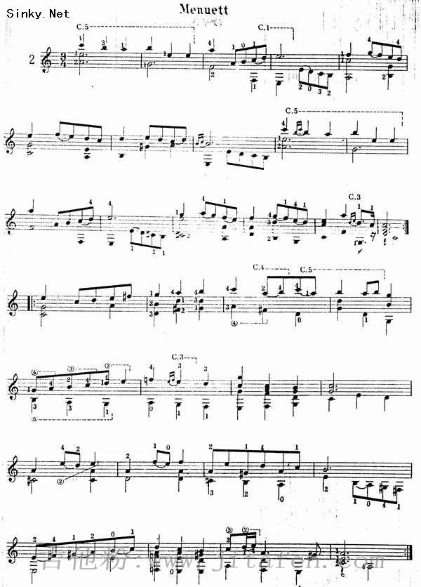 经典的BACH小步舞曲(完整版）吉他谱--古典音乐吉 吉他谱