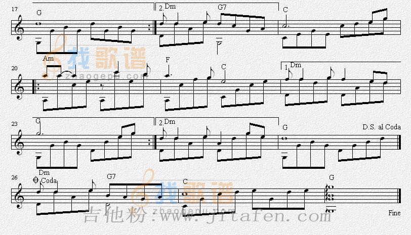 真的好想你（古典吉他独奏谱） 吉他谱