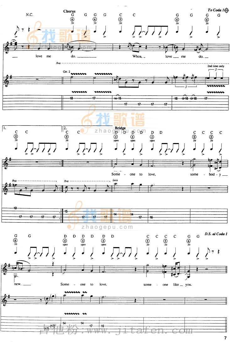 love Me do吉他谱 吉他谱