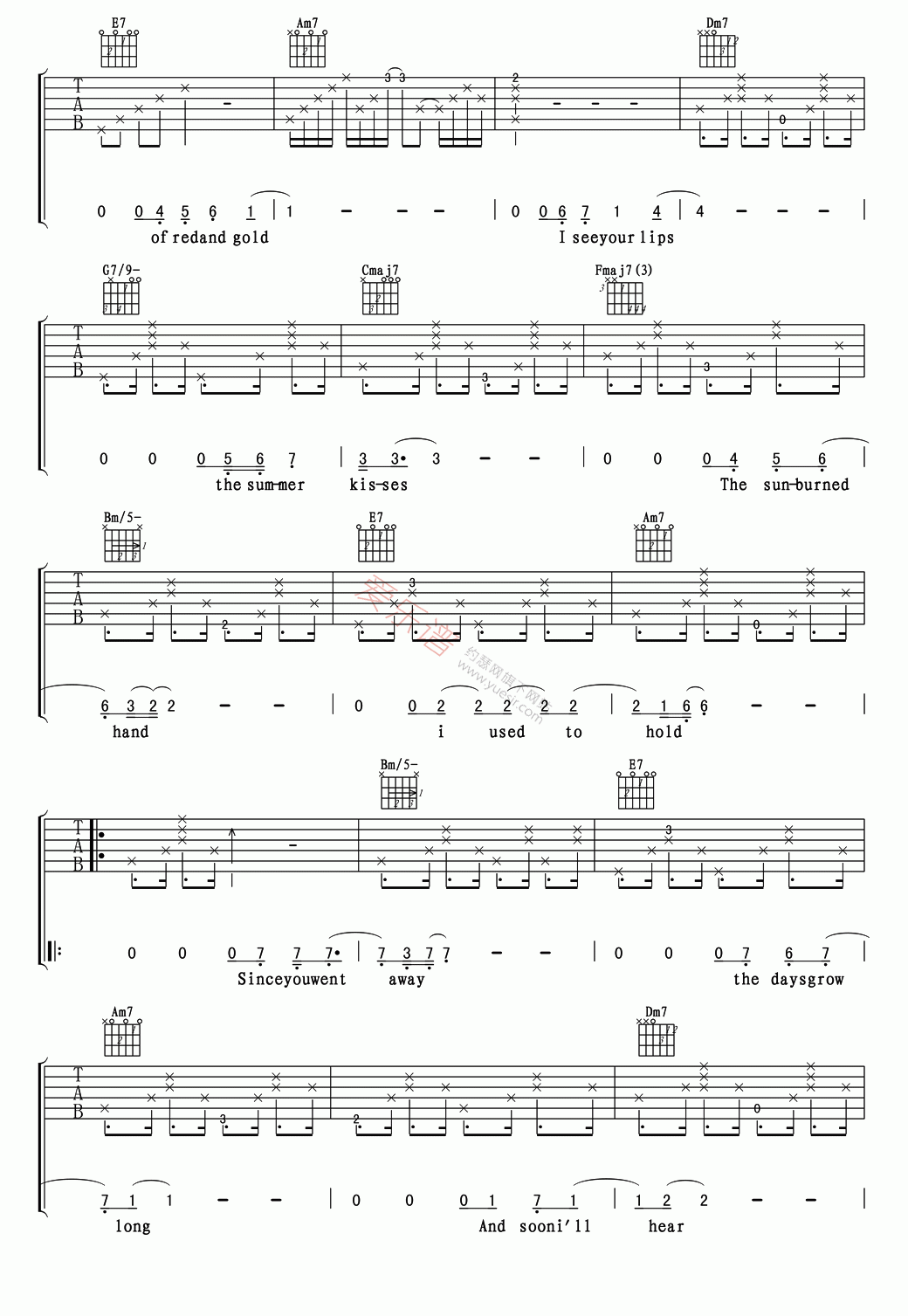 Eric Clapton《Autumn Leaves(秋叶)》 吉他谱