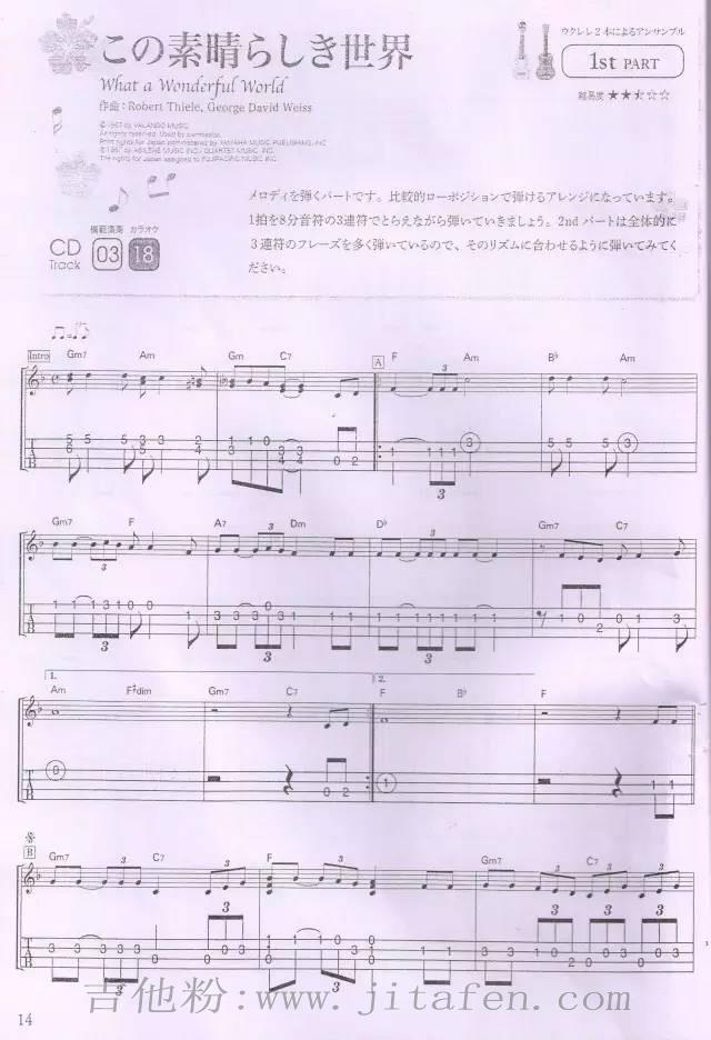 What a Wonderful World(指弹) 吉他谱