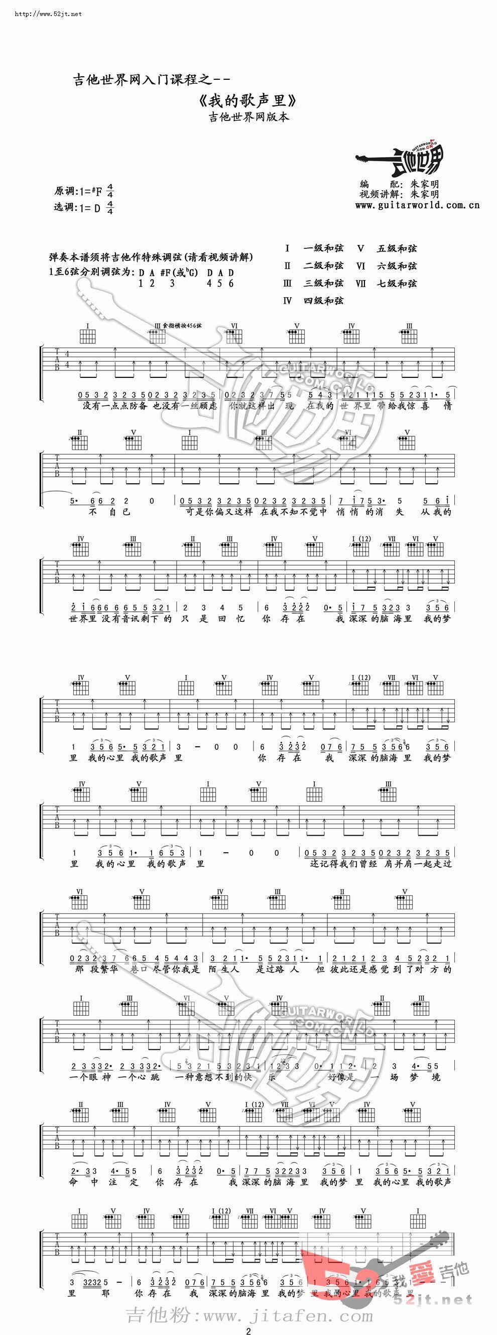 我的歌声里（趣味版）吉他谱视频 吉他谱
