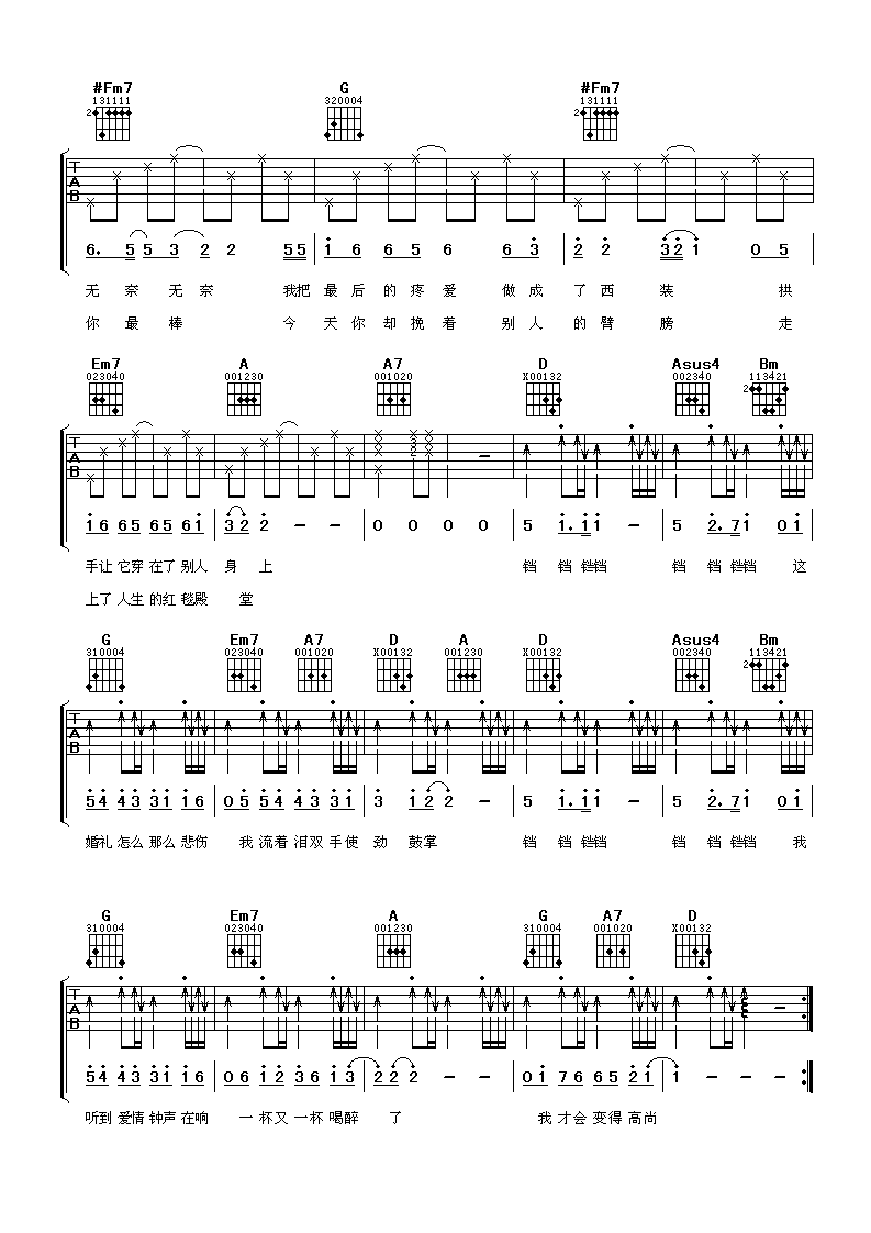 婚礼进行曲 吉他谱