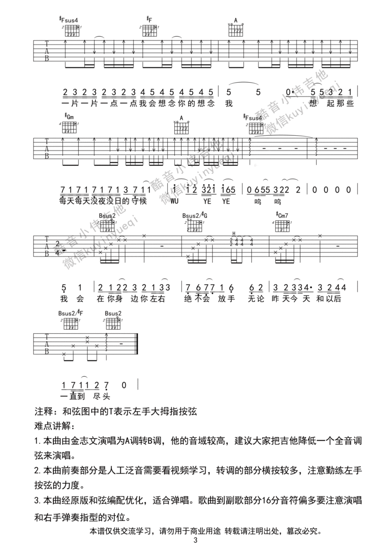 夏洛特烦恼(小伟) 吉他谱