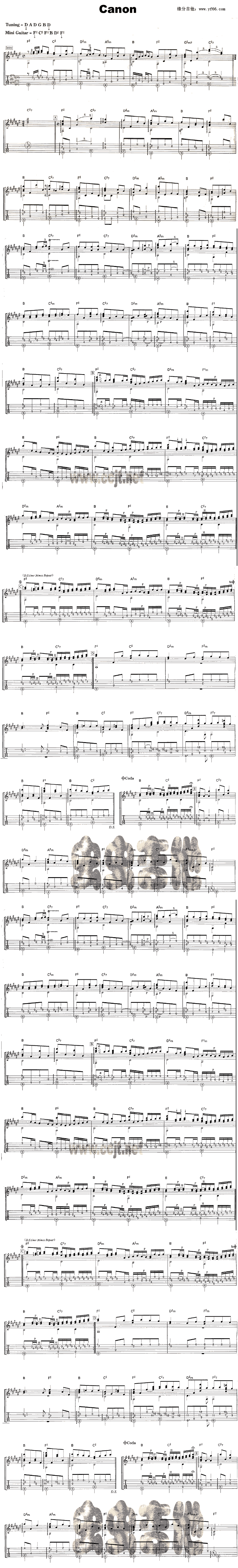 Canon 吉他谱