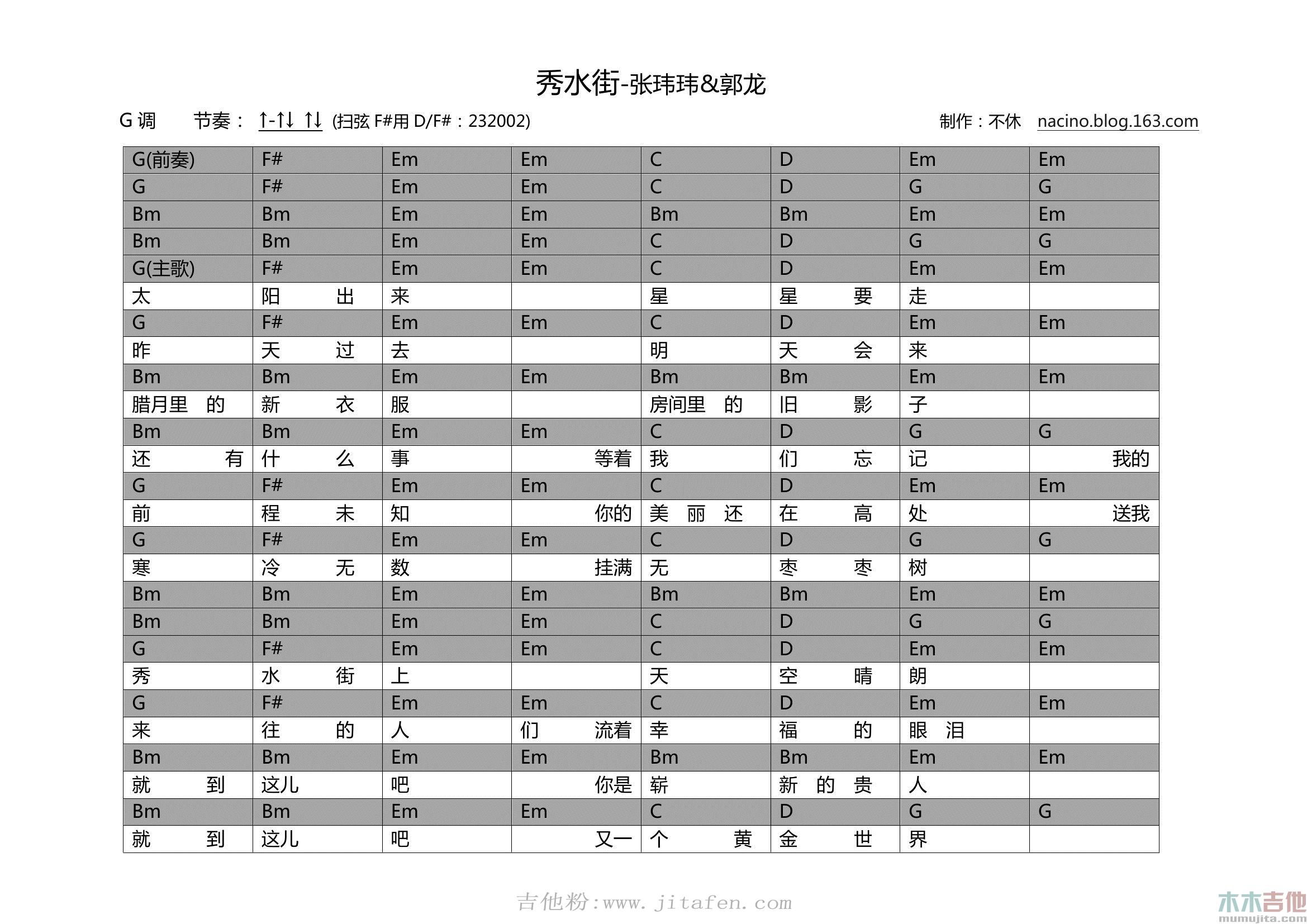 秀水街 吉他谱