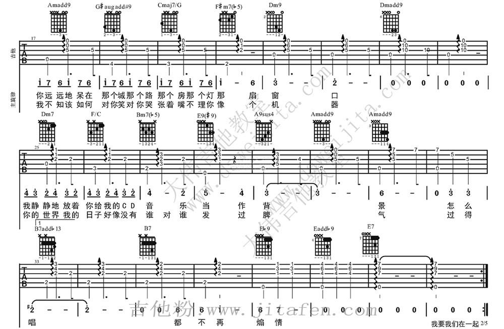 我要我们在一起吉他谱-范晓萱-吉他弹唱教学视频 吉他谱