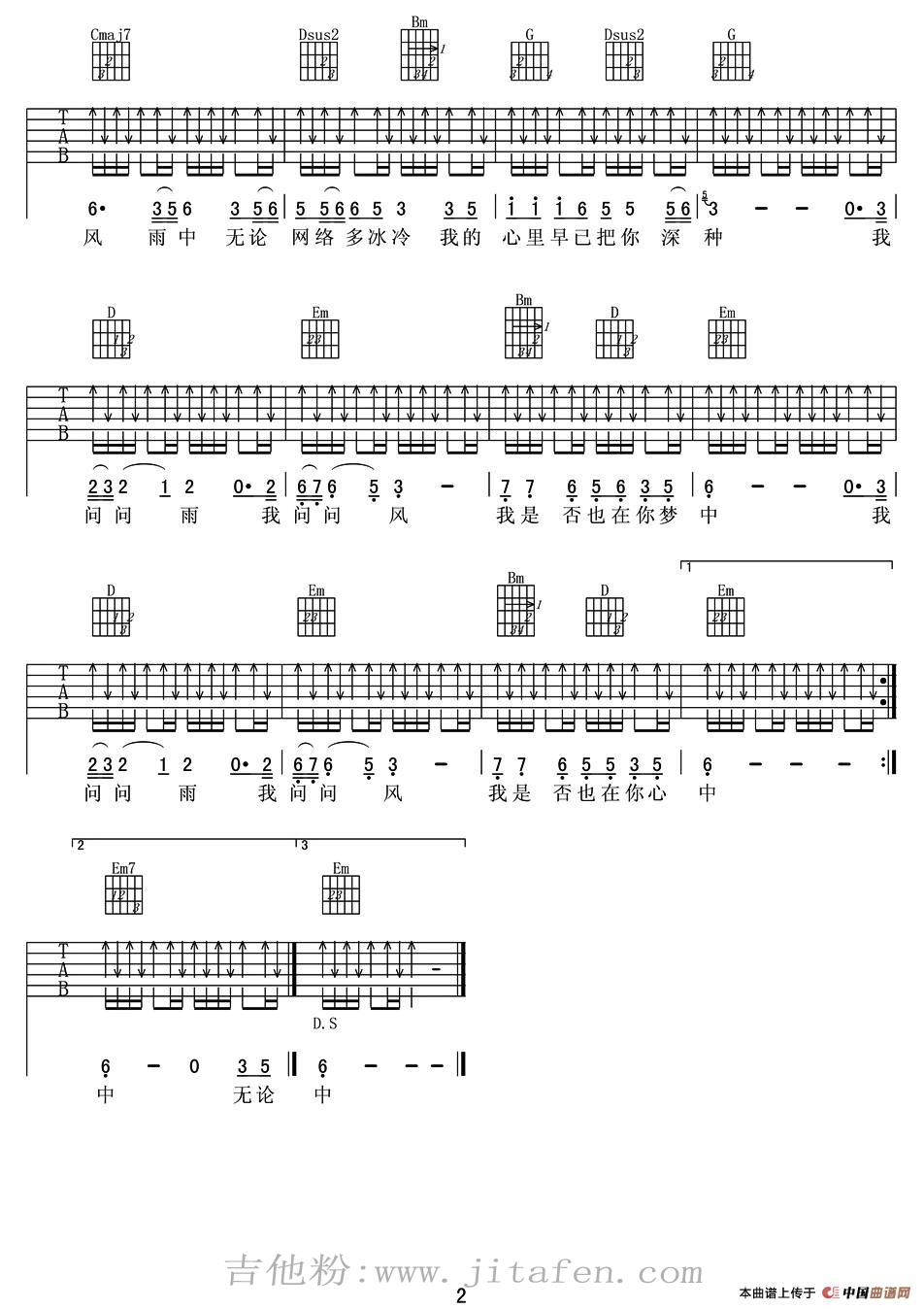 我是否也在你心中 吉他谱