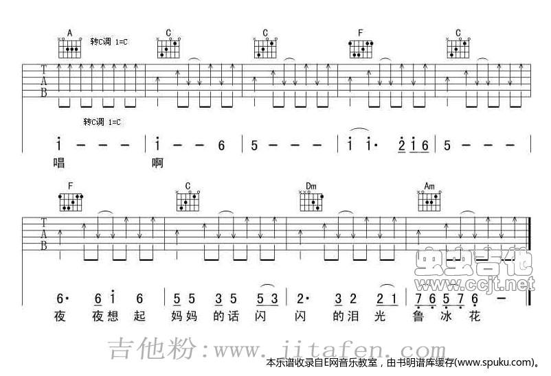 鲁冰花-甄妮(吉他谱_六线谱) 吉他谱