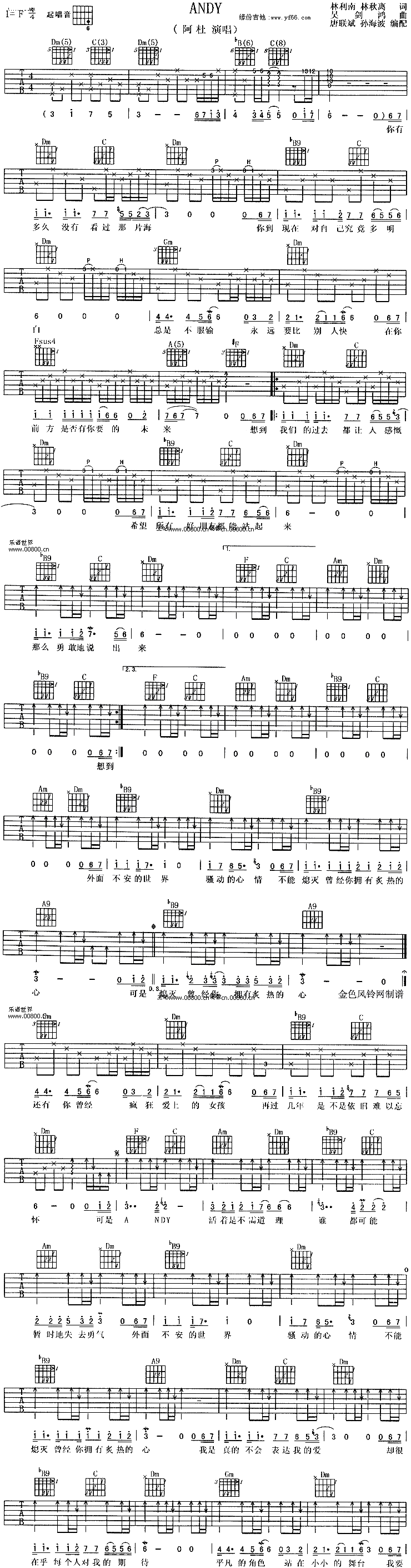 Andy 吉他谱