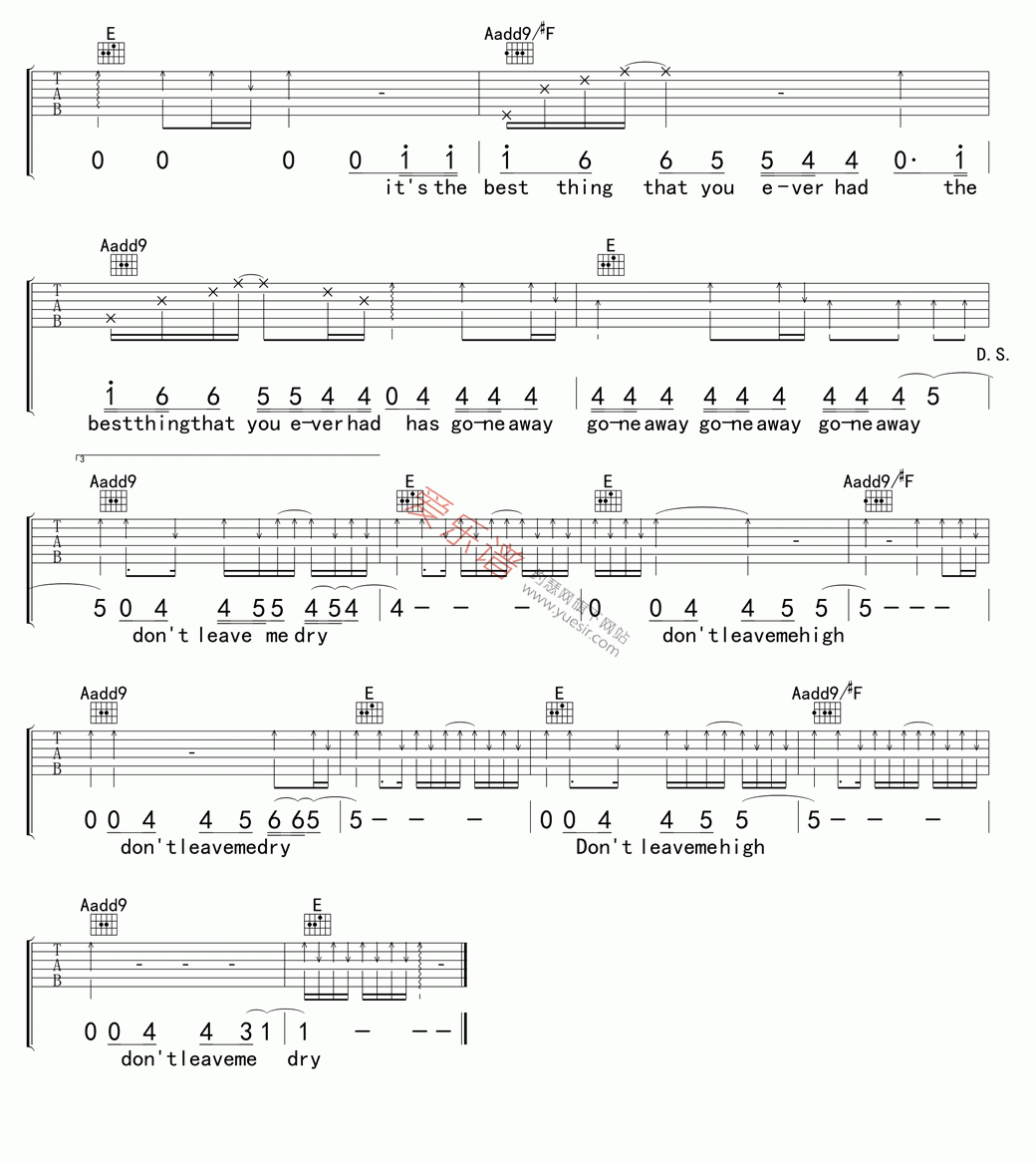 Radiohead(电台司令)《High And Dry》 吉他谱