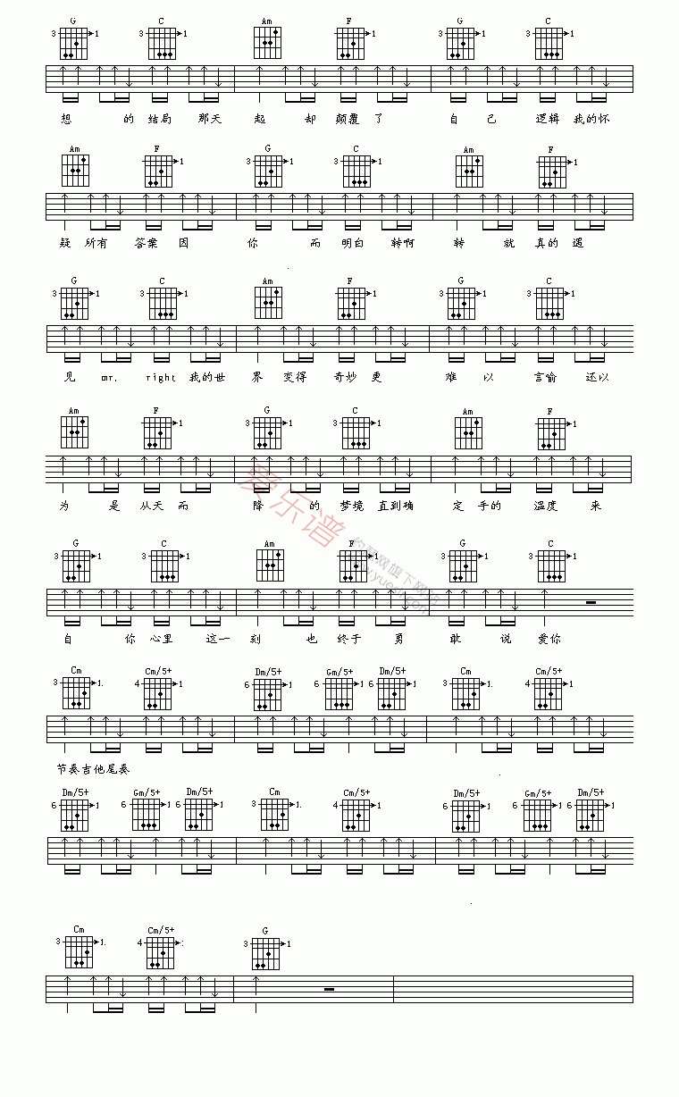 蔡依林《说爱你》 吉他谱