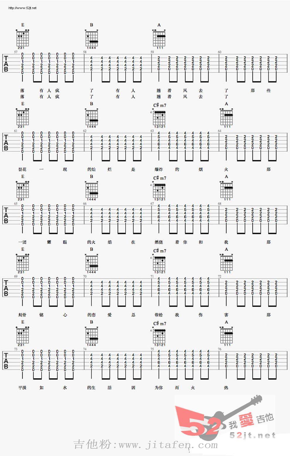 生活因你而火热 简单版 吉他谱