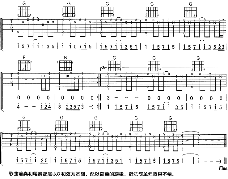 终于吉他谱 吉他谱