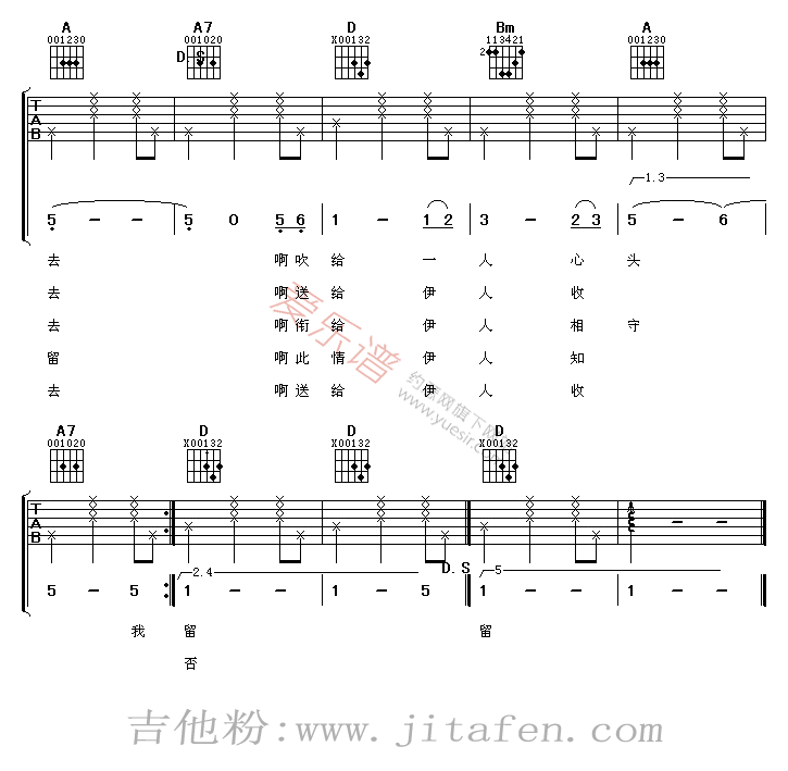 凤飞飞《一颗红豆》 吉他谱