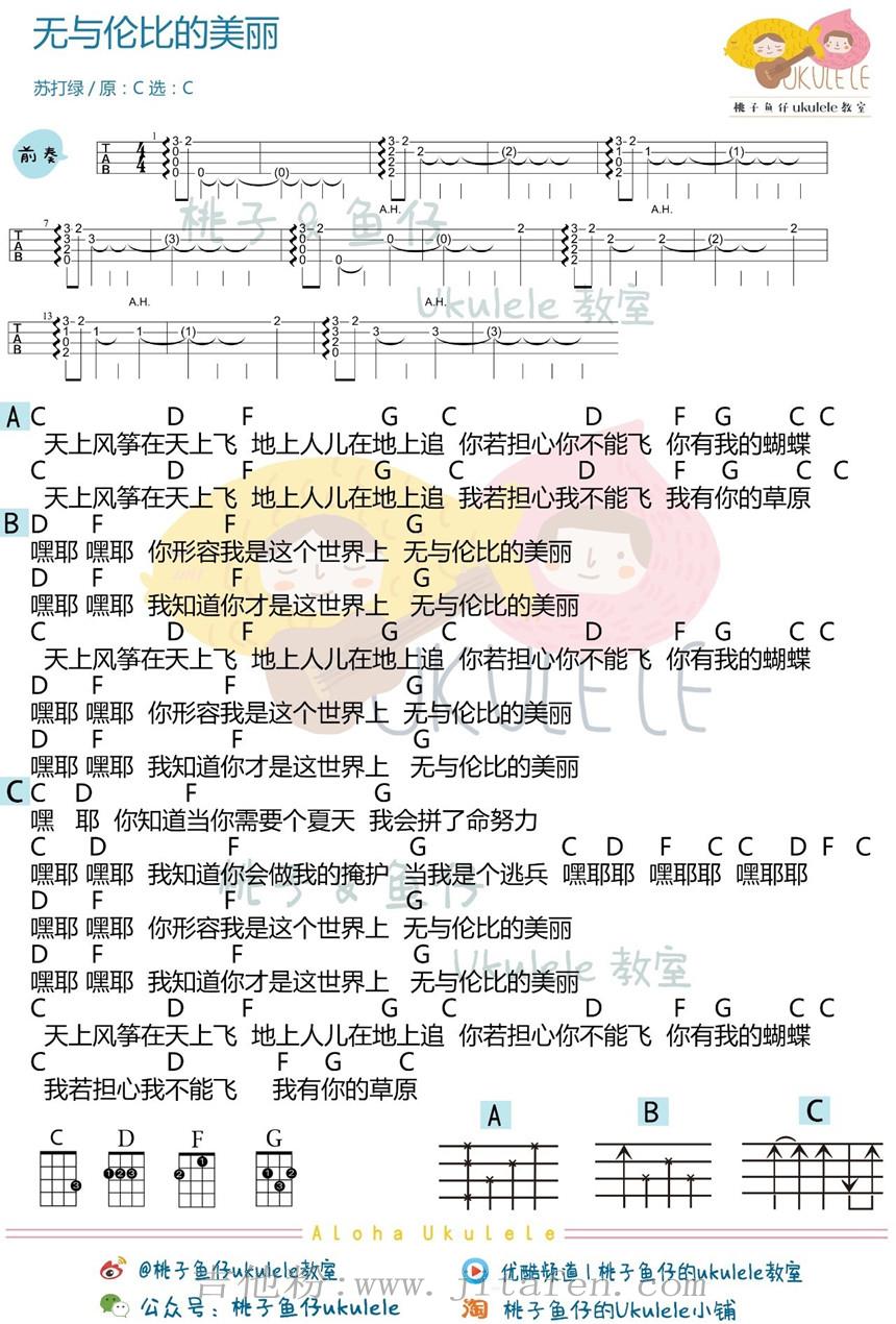 无与伦比的美丽 吉他谱