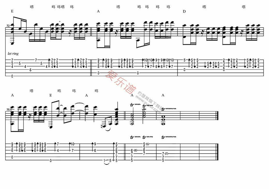 阿涛《别人的新娘(指弹版)》 吉他谱