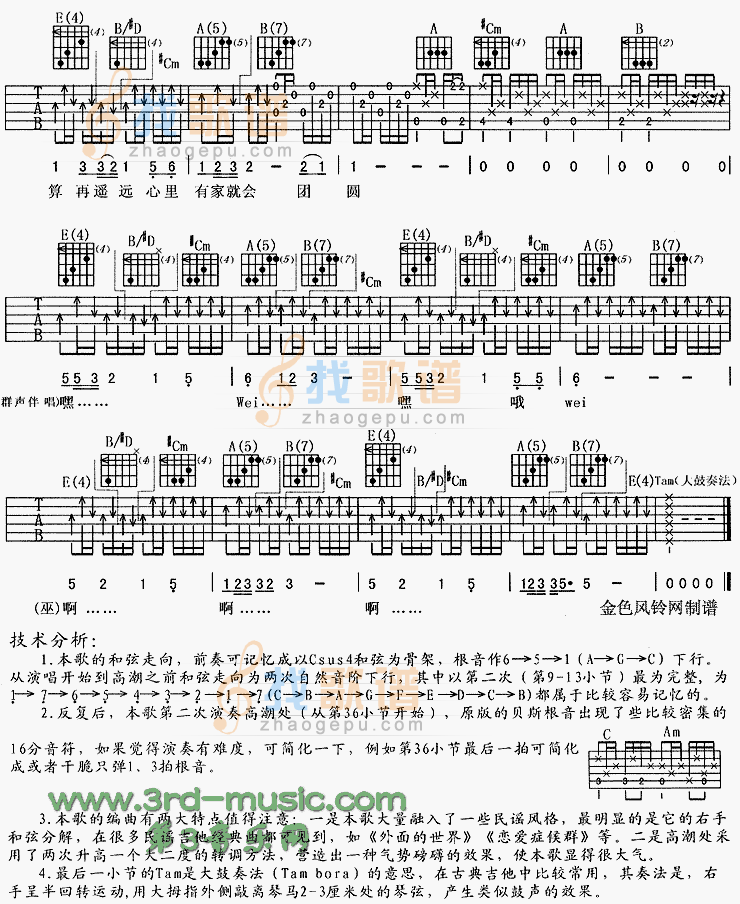 团圆(《卧虎藏龙》主题曲) 吉他谱