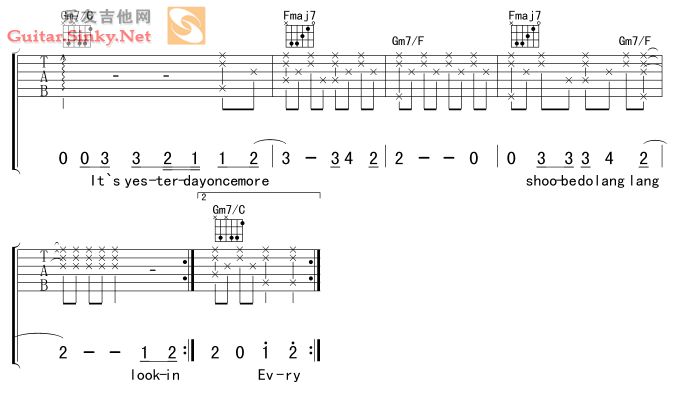 Yesterday Once More 吉他谱