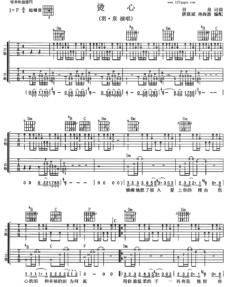 烫心（羽泉） 吉他谱