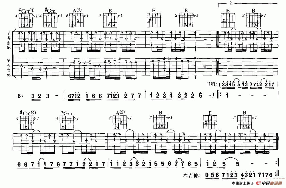 光辉岁月（双吉它弹唱） 吉他谱