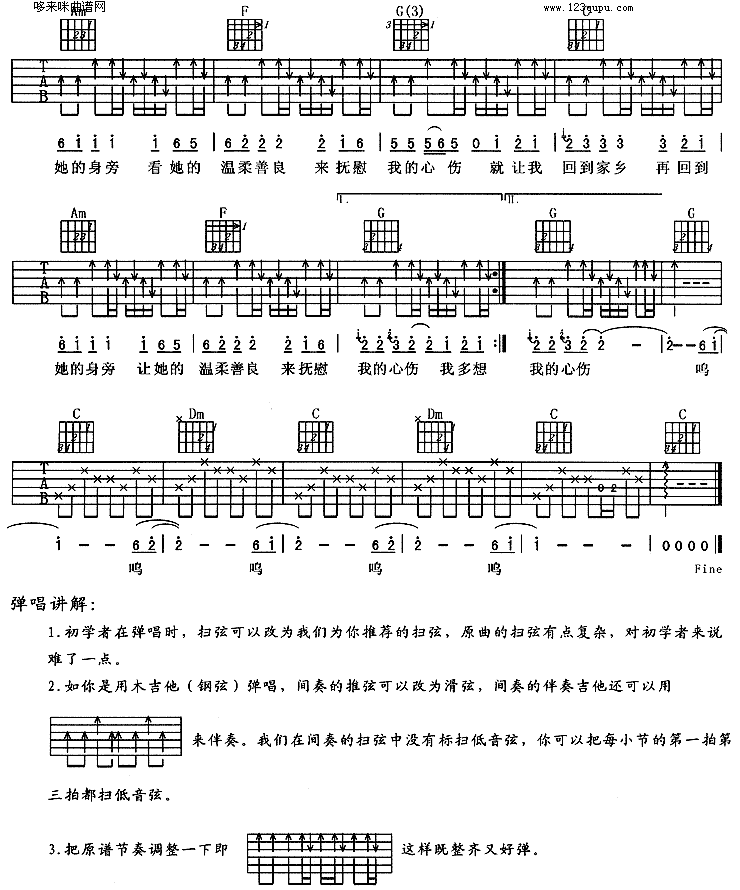 迷乡(水木年华) 吉他谱