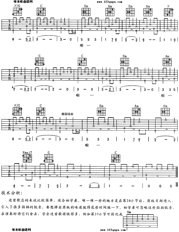 相逢是首歌(《红十字方队》主题曲) (余静) 吉他谱